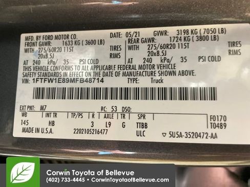 Used 2021 Ford F150 Lariat w/ Equipment Group 502A High image 30