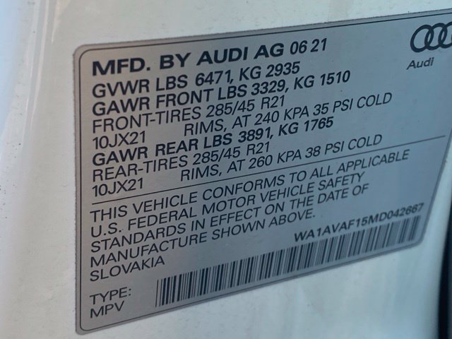 Used 2021 Audi Q8 Premium w/ Black Optic Package AWD/4WD image 12