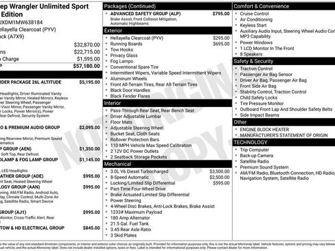 Used 2021 Jeep Wrangler Unlimited Sport AWD/4WD image 2