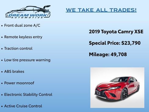 Used 2019 Toyota Camry XSE image 2