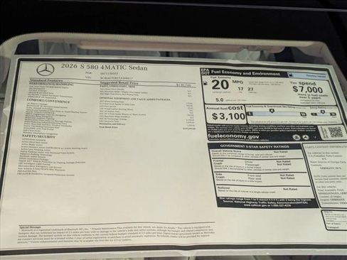 New 2026 Mercedes-Benz S 580 S 580 image 19