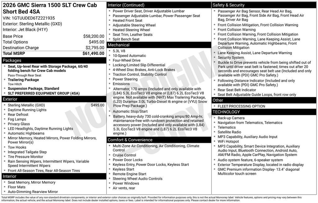 Used 2026 GMC Sierra 1500 SLT AWD/4WD image 2