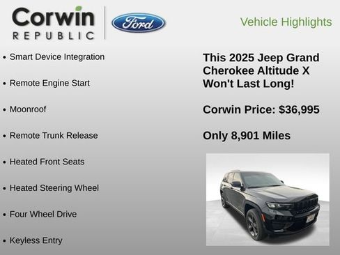 Used 2025 Jeep Grand Cherokee Altitude AWD/4WD image 6