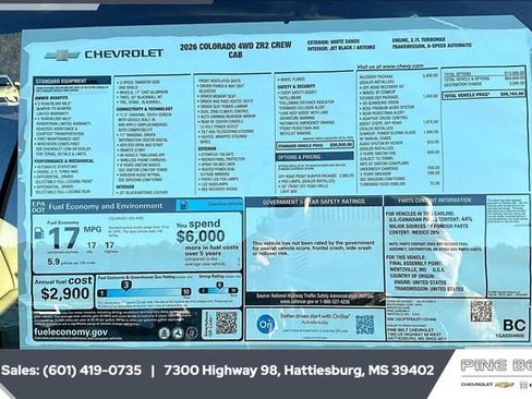 New 2026 Chevrolet Colorado ZR2 w/ Off-Road Front Bumper Package image 12