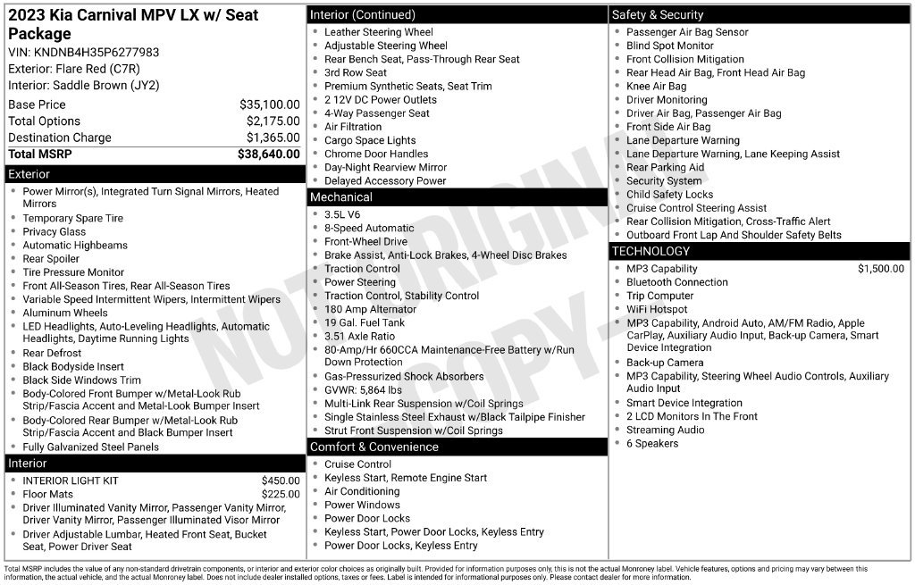 Used 2023 Kia Carnival LX FWD image 14