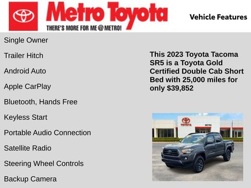 Certified 2023 Toyota Tacoma SR5 AWD/4WD image 11