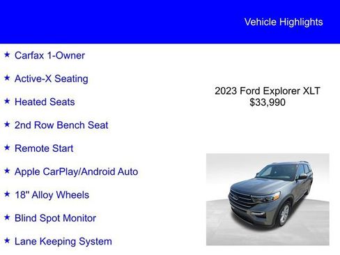 Used 2023 Ford Explorer XLT w/ Equipment Group 202A AWD/4WD image 2