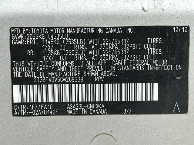 Used 2012 Toyota RAV4 4WD w/ Upgrade Value Pkg image 16