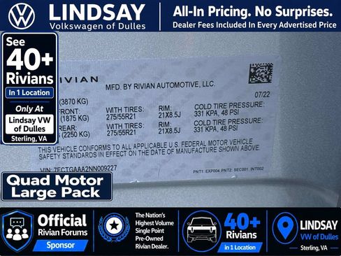 Used 2022 Rivian R1T Adventure AWD/4WD image 30