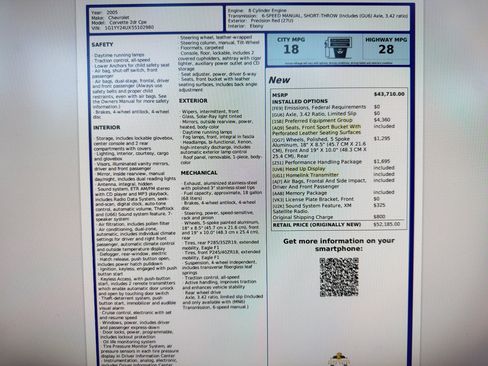 Used 2005 Chevrolet Corvette Coupe w/ Preferred Equipment Group RWD image 19