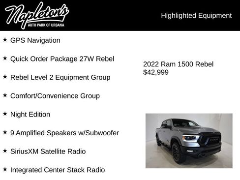 Used 2022 RAM 1500 Rebel w/ Rebel Level 2 Equipment Group image 15