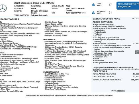 Used 2023 Mercedes-Benz GLE 53 AMG 4MATIC Coupe image 3