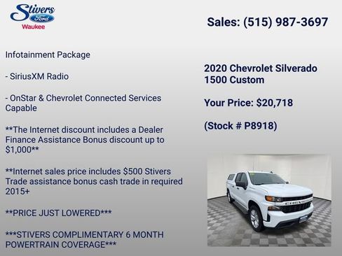Used 2020 Chevrolet Silverado 1500 Custom w/ Custom Value Package AWD/4WD image 34
