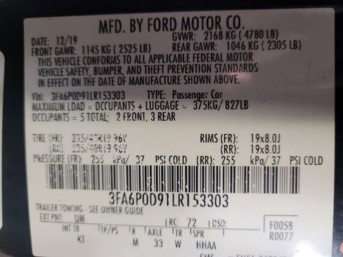 Used 2020 Ford Fusion Titanium AWD/4WD image 33