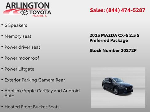 Used 2025 MAZDA CX-5 AWD 2.5 S w/ Preferred Package image 2