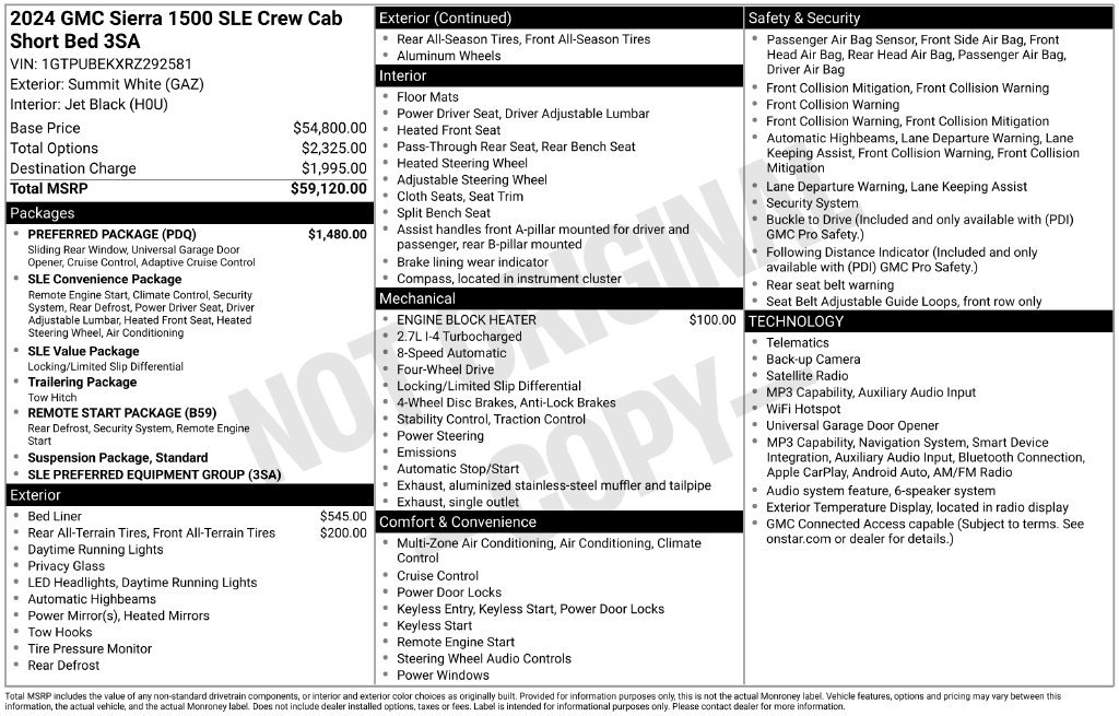 Used 2024 GMC Sierra 1500 SLE w/ Preferred Package AWD/4WD image 19