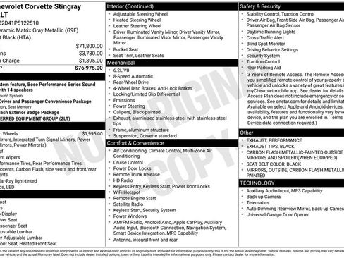 Certified 2023 Chevrolet Corvette Stingray Preferred Cpe w/ 2LT RWD image 44