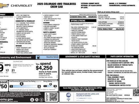 Used 2025 Chevrolet Colorado Trail Boss AWD/4WD image 5