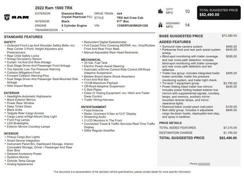 Used 2022 RAM 1500 TRX w/ TRX Level 1 Equipment Group AWD/4WD image 35