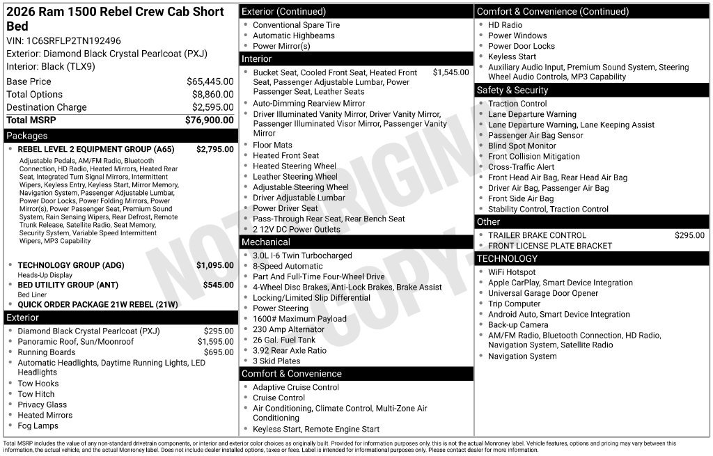Used 2026 RAM 1500 Rebel w/ Rebel Level 2 Equipment Group AWD/4WD image 48