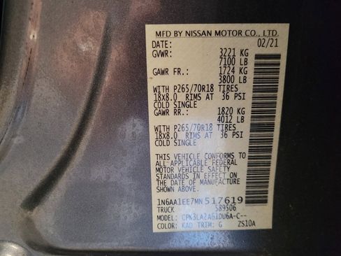 Used 2021 Nissan Titan S w/ S Utility Package RWD image 33