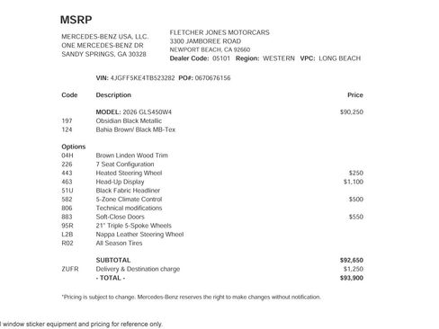 Certified 2026 Mercedes-Benz GLS 450 4MATIC image 2