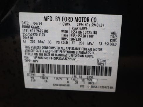 Certified 2024 Ford Explorer Limited w/ Limited Technology Package AWD/4WD image 44