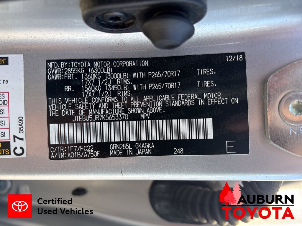 Certified 2019 Toyota 4Runner TRD Off-Road AWD/4WD image 28