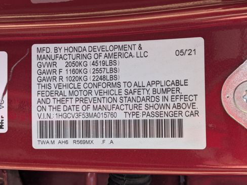 Certified 2021 Honda Accord EX-L image 37