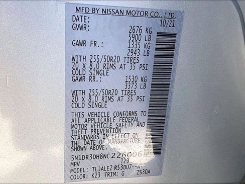 Used 2022 Nissan Pathfinder Platinum w/ Cargo Package image 41