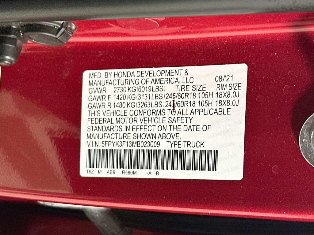 Certified 2021 Honda Ridgeline Sport image 27