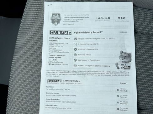 Certified 2025 Subaru Legacy Premium w/ Popular Package #1 image 41