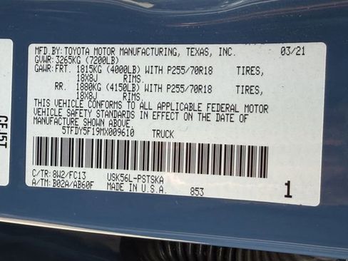Used 2021 Toyota Tundra SR5 w/ SR5 Upgrade Package AWD/4WD image 30