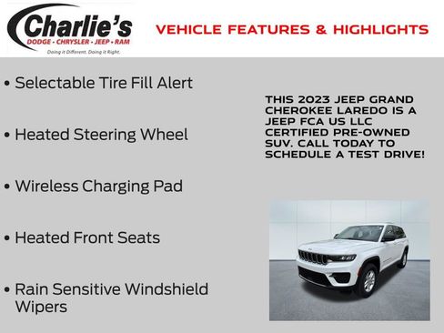 Certified 2023 Jeep Grand Cherokee Laredo w/ Luxury Tech Group I AWD/4WD image 19