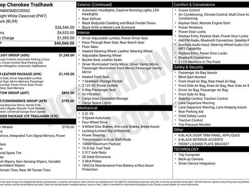 Used 2021 Jeep Cherokee Trailhawk w/ Technology Group image 1