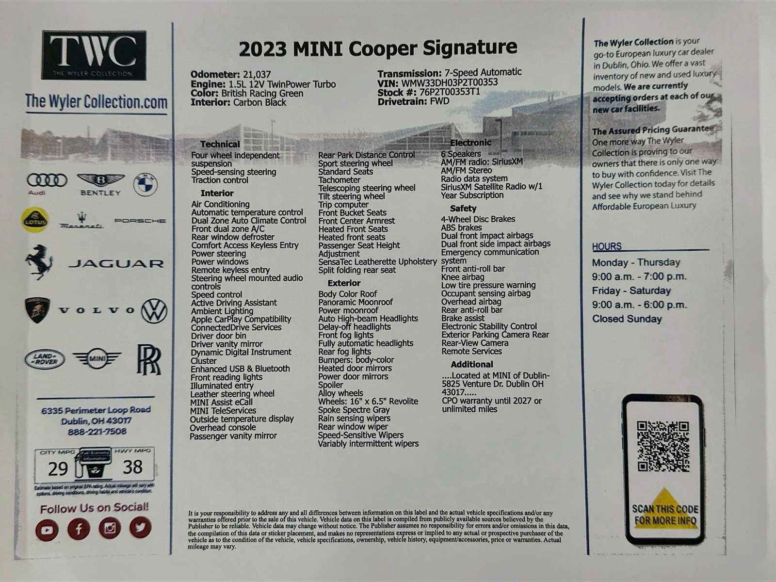 Certified 2023 MINI Cooper 2-Door Hardtop FWD image 44