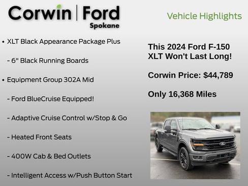 Used 2024 Ford F150 XLT w/ Equipment Group 302A MID AWD/4WD image 13