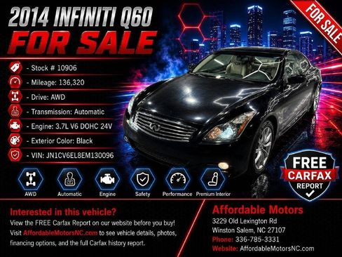 Used 2014 INFINITI Q60 AWD Coupe w/ Premium Package image 1