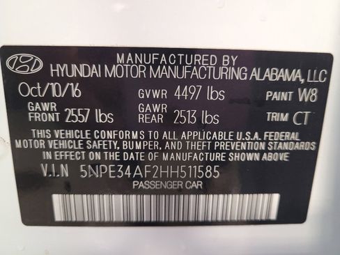 Used 2017 Hyundai Sonata Sport w/ Value Edition Package 02 FWD image 33