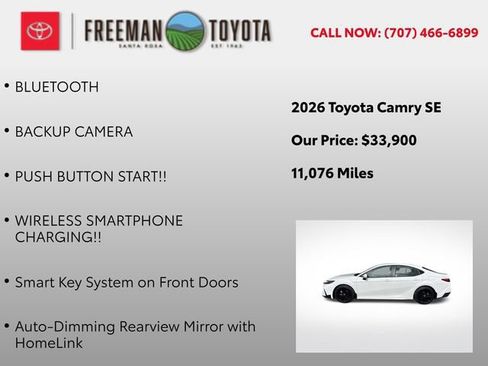 Used 2026 Toyota Camry SE w/ Convenience Package FWD image 9