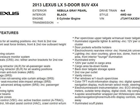 Used 2013 Lexus LX 570 4WD w/ Luxury Pkg image 15