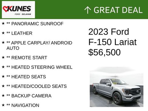 Used 2023 Ford F150 Lariat w/ Equipment Group 502A High AWD/4WD image 2