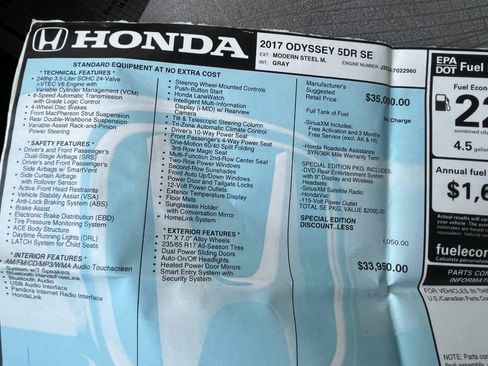 Used 2017 Honda Odyssey SE image 42