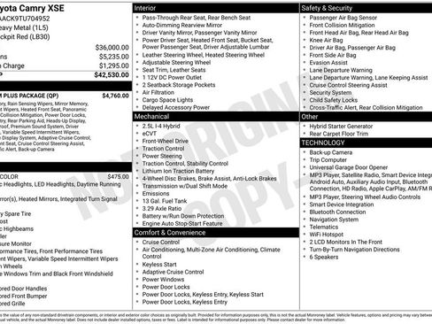 Used 2026 Toyota Camry XSE w/ Premium Plus Package FWD image 9