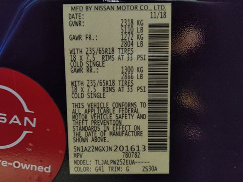 Used 2018 Nissan Murano S w/ Cargo Package image 33