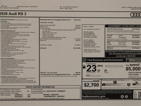 New 2026 Audi RS 3 image 32