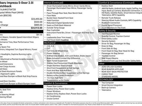 Used 2019 Subaru Impreza 2.0i Sport AWD/4WD image 40