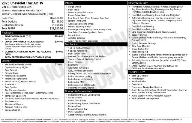 Used 2025 Chevrolet Trax ACTIV w/ Sunroof Package FWD image 10