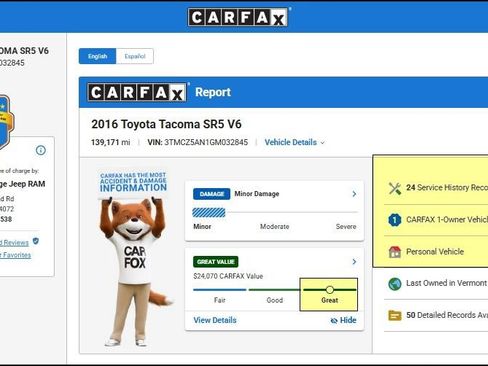 Used 2016 Toyota Tacoma SR5 w/ SR5 Appearance Package (SN) AWD/4WD image 12