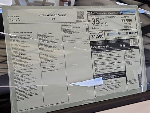 New 2025 Nissan Versa SV w/ Trunk Package image 17